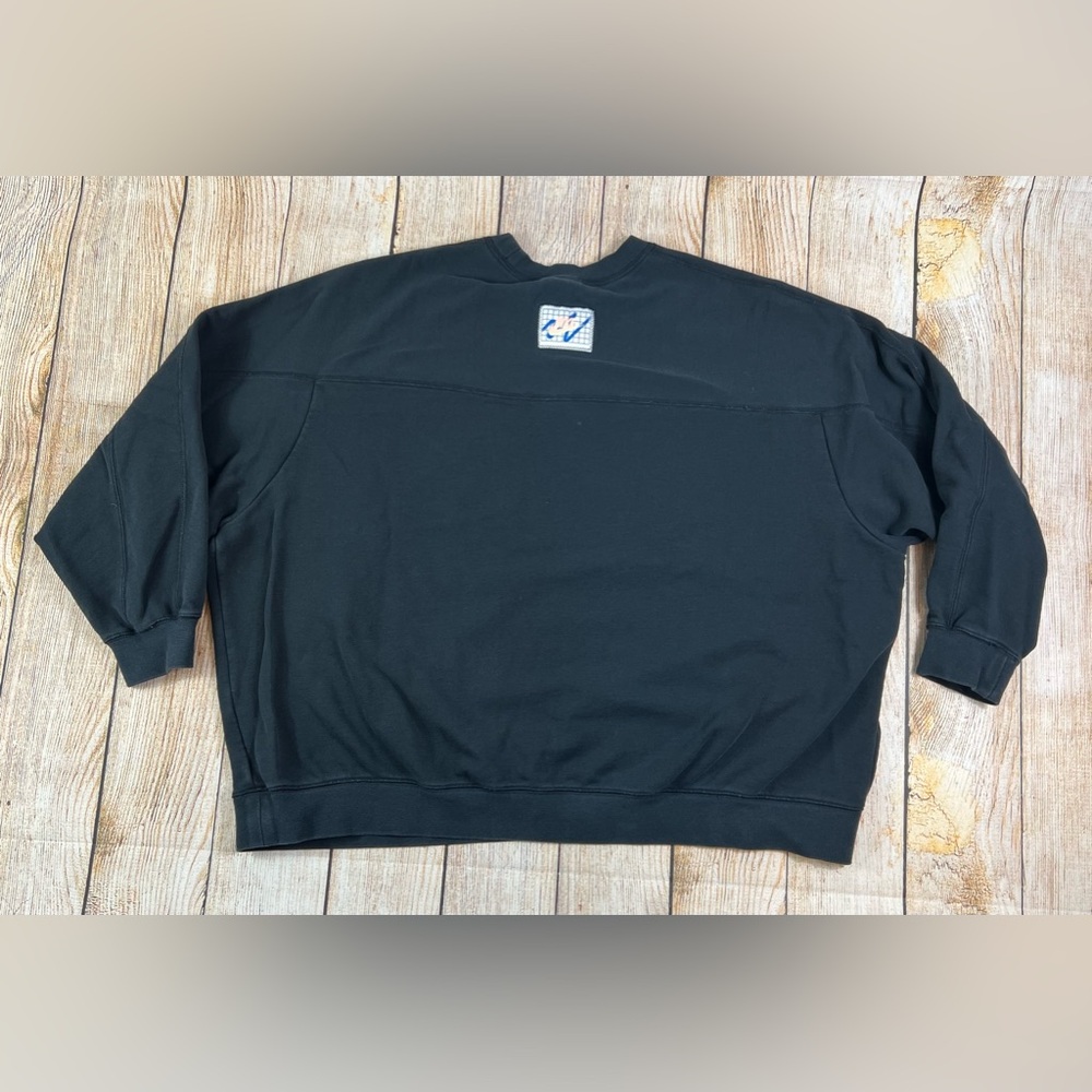 Women’s Nike Oversized Crop Archive Pullover Sweatshirt Black Size 2X - Picture 2 of 8